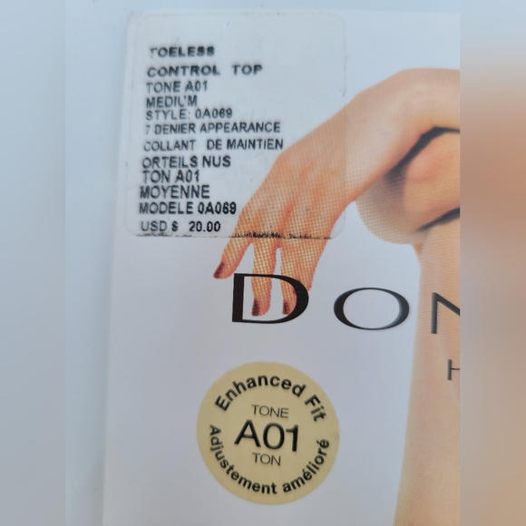 Donna Karan Hosiery Women’s Medium A01 The Nudes Toeless Control Top Pantyhose - Picture 2 of 6